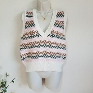 Molli Jacquard Chevron Wool Vest